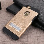 Wholesale iPhone 7 Plus Pixel Armor Hybrid Kickstand Case (Champagne Gold)